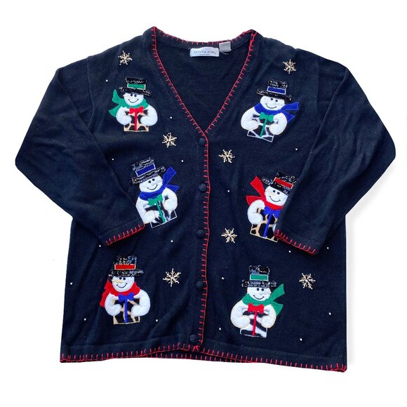 Vintage Victoria Jones, Snowman Holiday Sweater - Picture 1 of 2